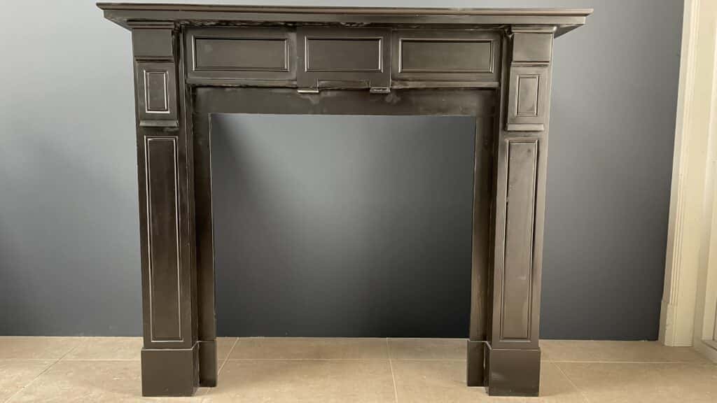 Antique Circular Fireplace Black Marble Noir de Mazy