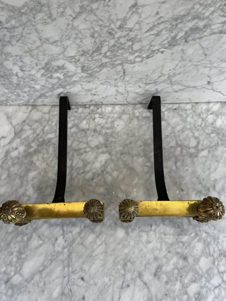 Set Antieke Franse Stookbokken Messing
