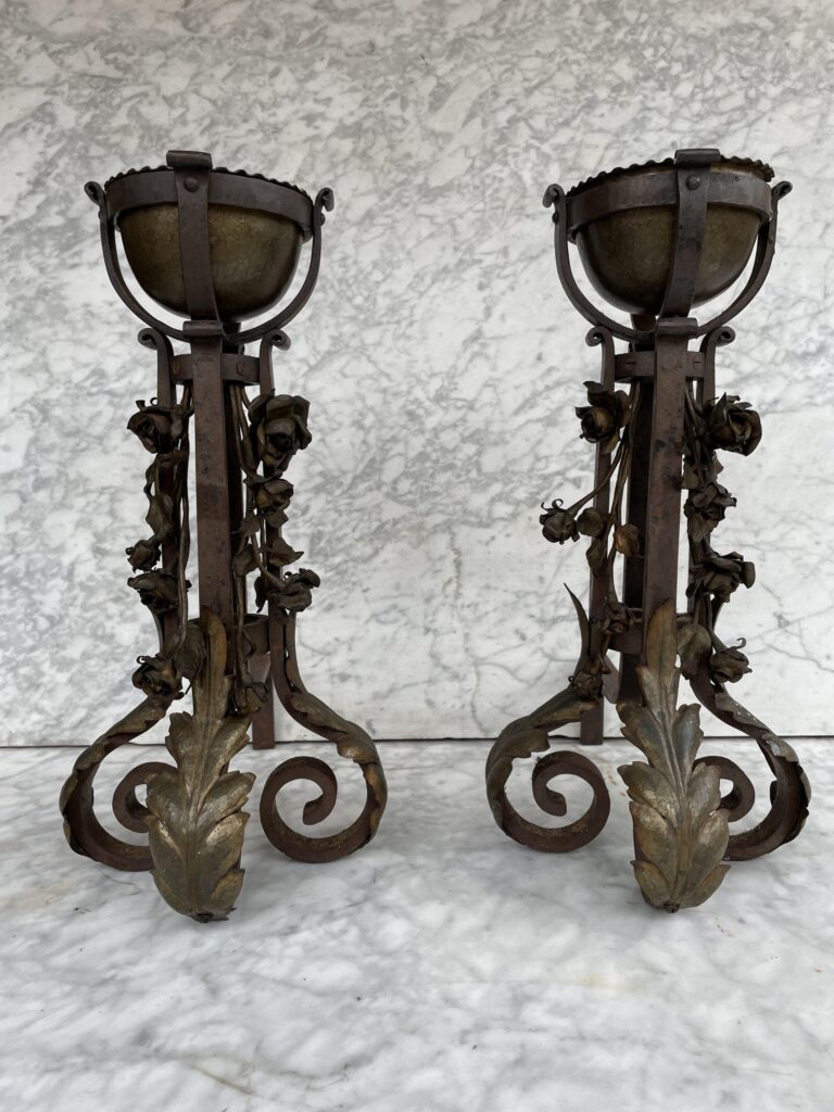 Unique Set of Antique French Andirons