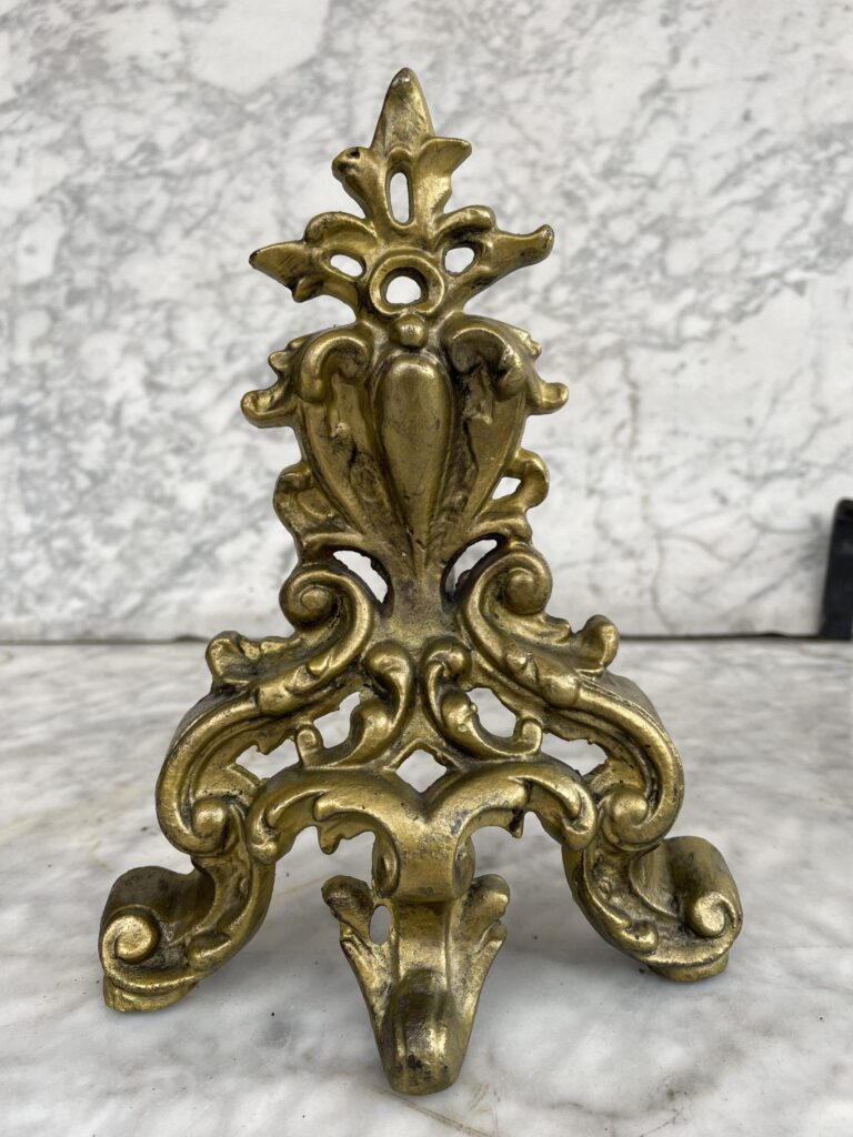 Set of Antique Gilded Ornamental Chenets