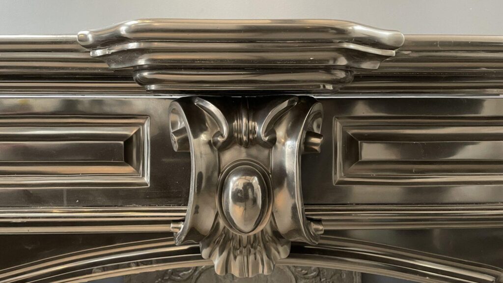 Beautiful Louis XVI Noir de Mazy Antique Circulation Fireplace