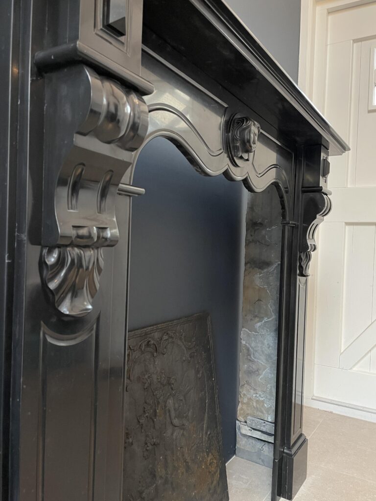BLACK MARBLE NOIR DE MAZY ANTIQUE FIRE PLACE