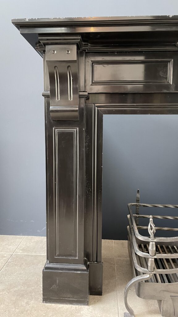 Black Marble Antique Circular Fireplace