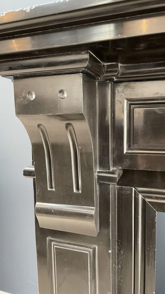 Black Marble Antique Circular Fireplace