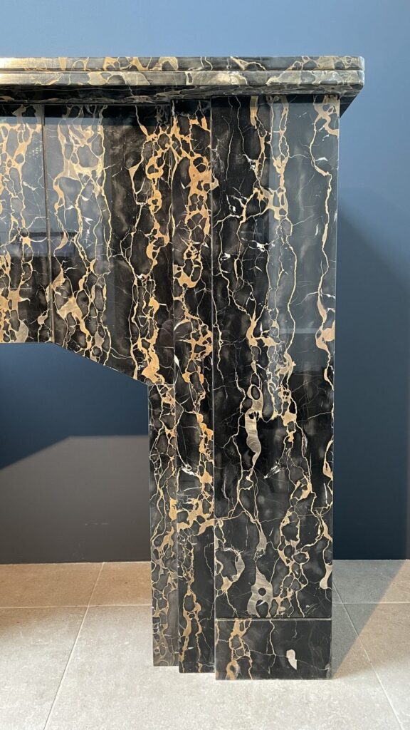 Special Art Deco Circulation Fireplace  Exclusive Portoro Marble