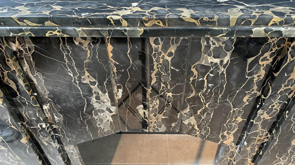 Special Art Deco Circulation Fireplace  Exclusive Portoro Marble