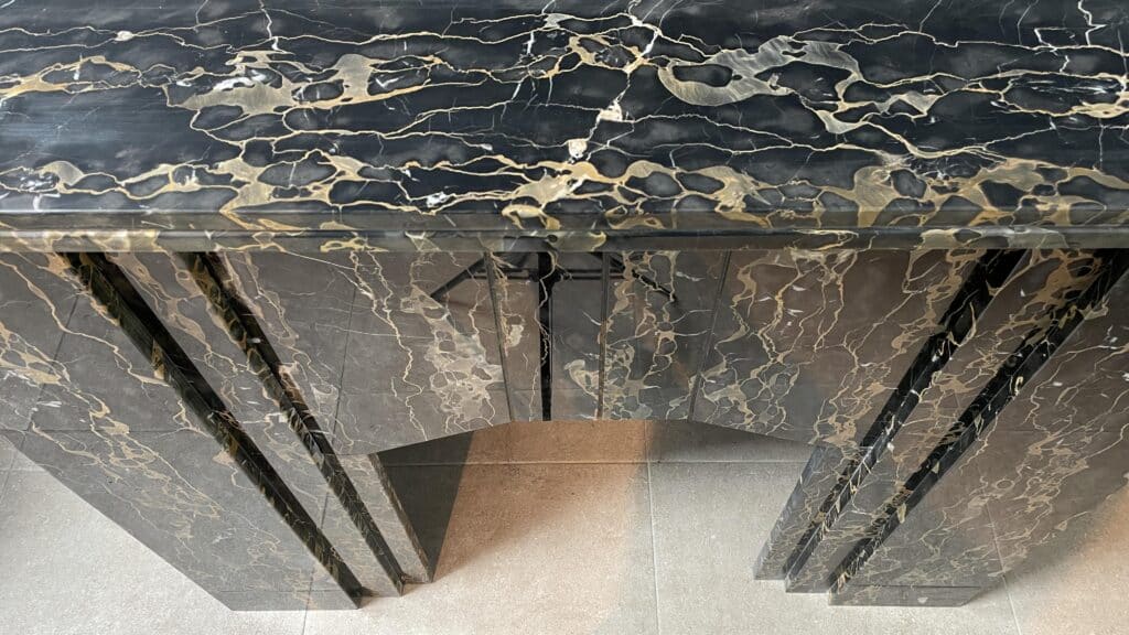 Special Art Deco Circulation Fireplace  Exclusive Portoro Marble