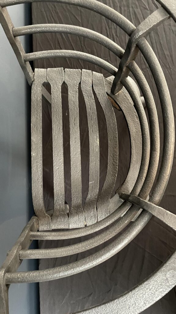Modernist Forged Cast-Iron Fire Basket