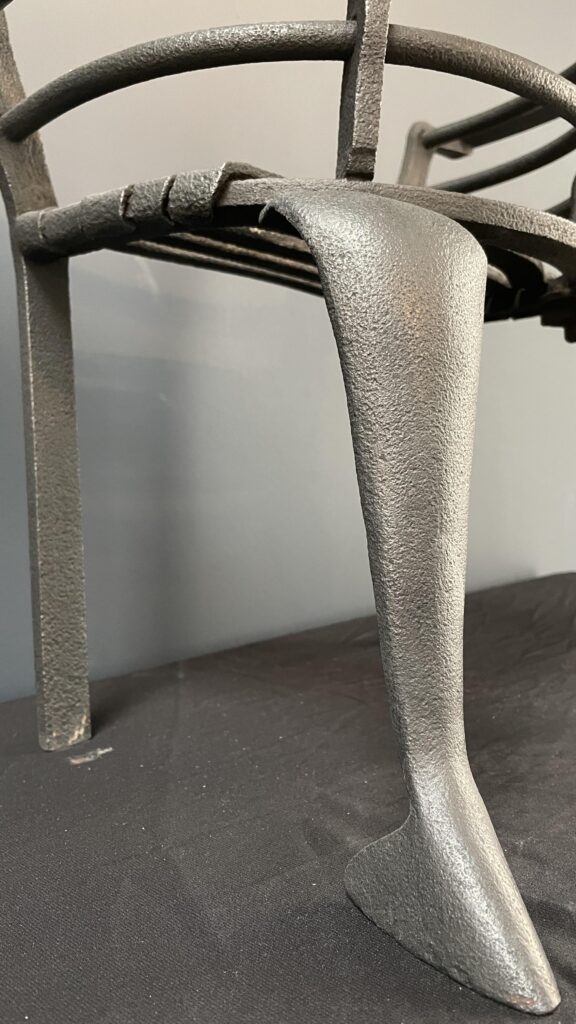 Modernist Forged Cast-Iron Fire Basket