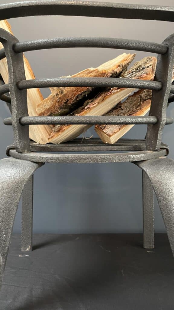 Modernist Forged Cast-Iron Fire Basket