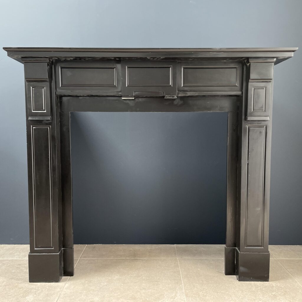 Antique Circular Fireplace Black Marble Noir de Mazy