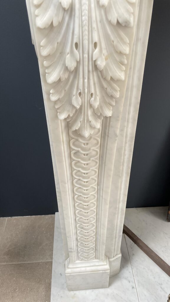 Beautiful Luxury French Antique Front Fireplace Carrara Marmer