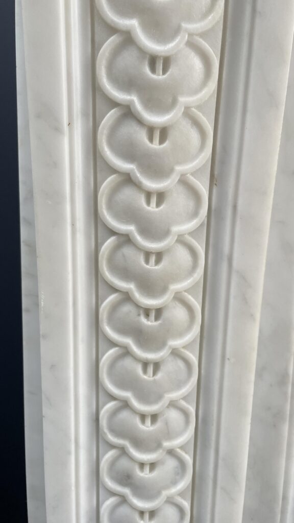 Beautiful Luxury French Antique Front Fireplace Carrara Marmer