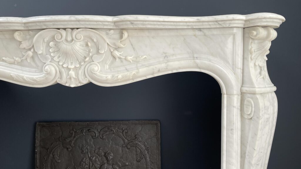 Franse Luxe Antieke Carrara Marmer Half Omloop Schouw