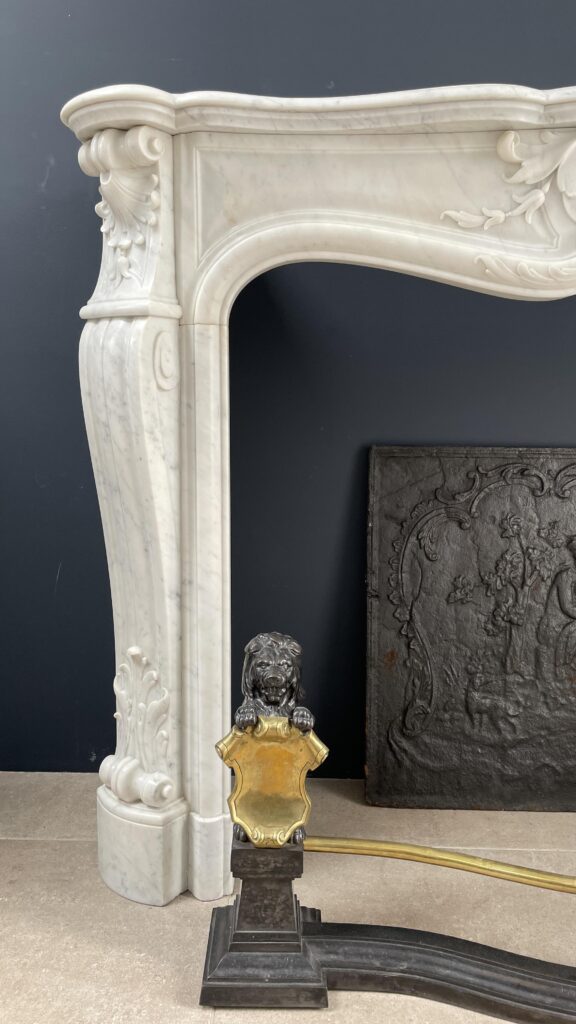 Franse Luxe Antieke Carrara Marmer Half Omloop Schouw