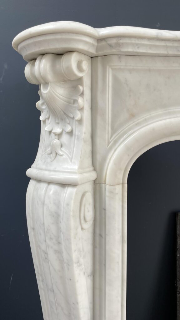 Franse Luxe Antieke Carrara Marmer Half Omloop Schouw