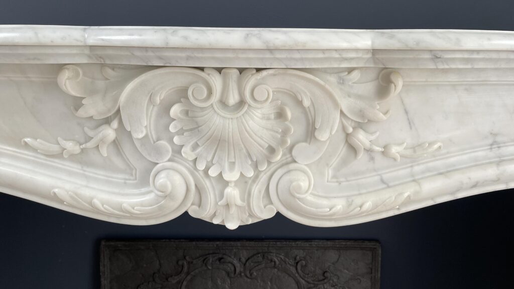 Franse Luxe Antieke Carrara Marmer Half Omloop Schouw