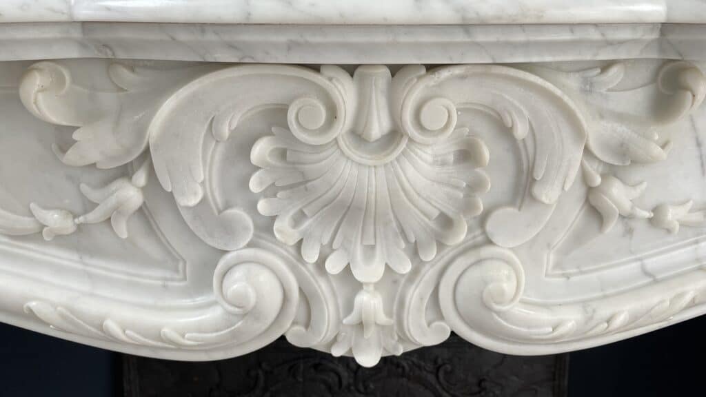 Franse Luxe Antieke Carrara Marmer Half Omloop Schouw