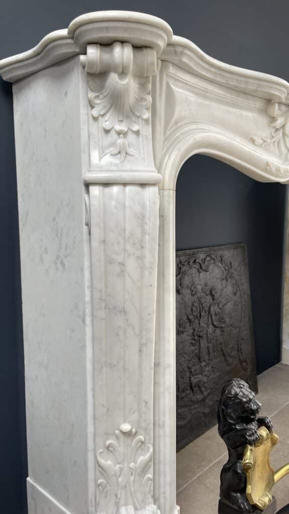 Franse Luxe Antieke Carrara Marmer Half Omloop Schouw