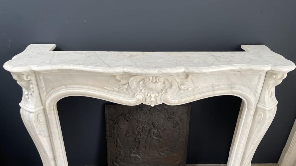 Franse Luxe Antieke Carrara Marmer Half Omloop Schouw