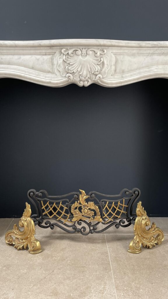 Special French Antique Carrara Marble Front Fireplace