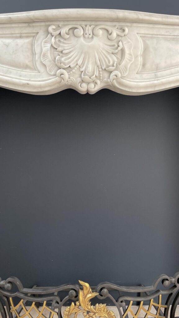 Special French Antique Carrara Marble Front Fireplace