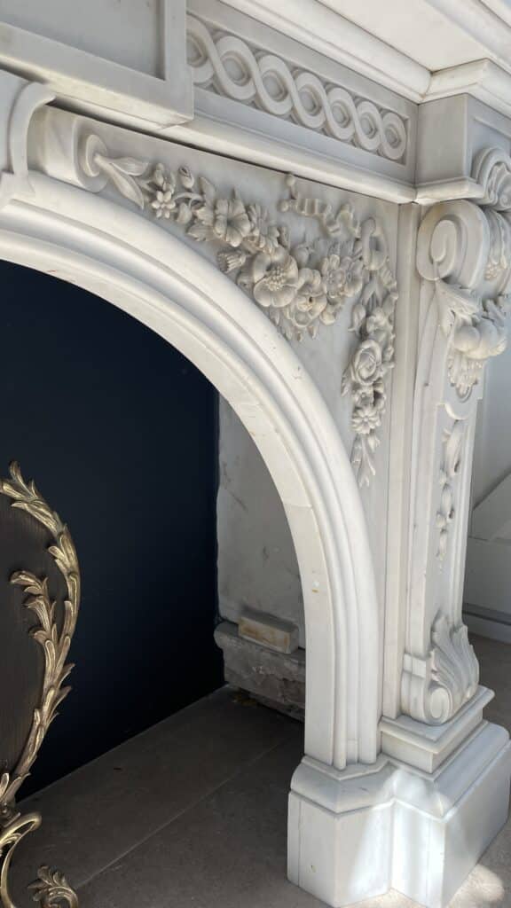 Bijzonder Luxe Franse Antieke Omloop Schouw Carrara Marmer