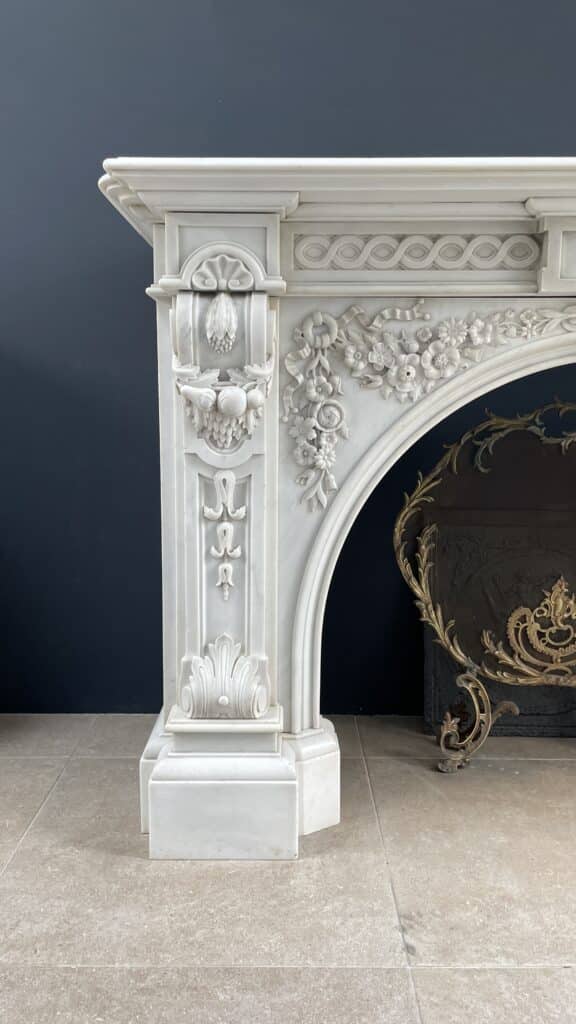 Bijzonder Luxe Franse Antieke Omloop Schouw Carrara Marmer