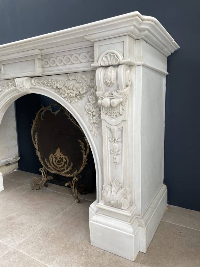 Bijzonder Luxe Franse Antieke Omloop Schouw Carrara Marmer