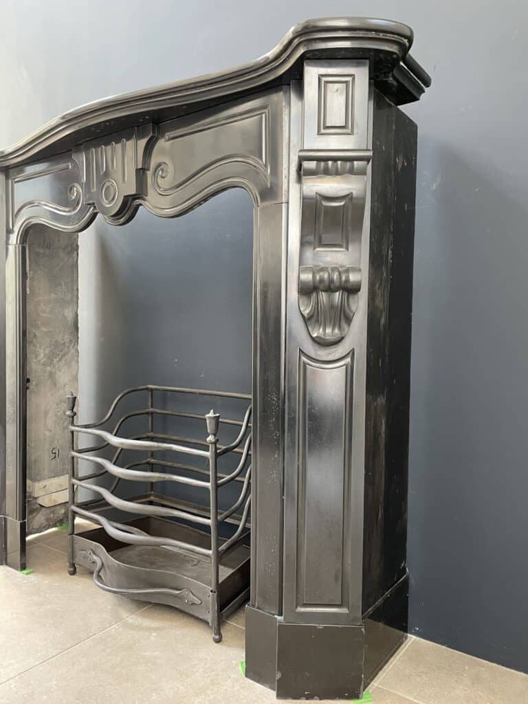Black Marble Antique Fireplace Front Noir De Mazy Marble