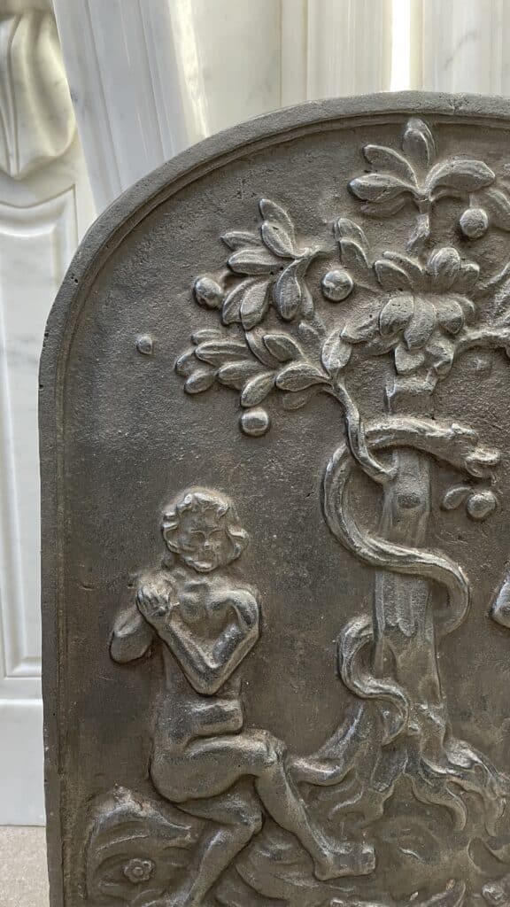 Cast-Iron Antique Fireback, Adam and Eve