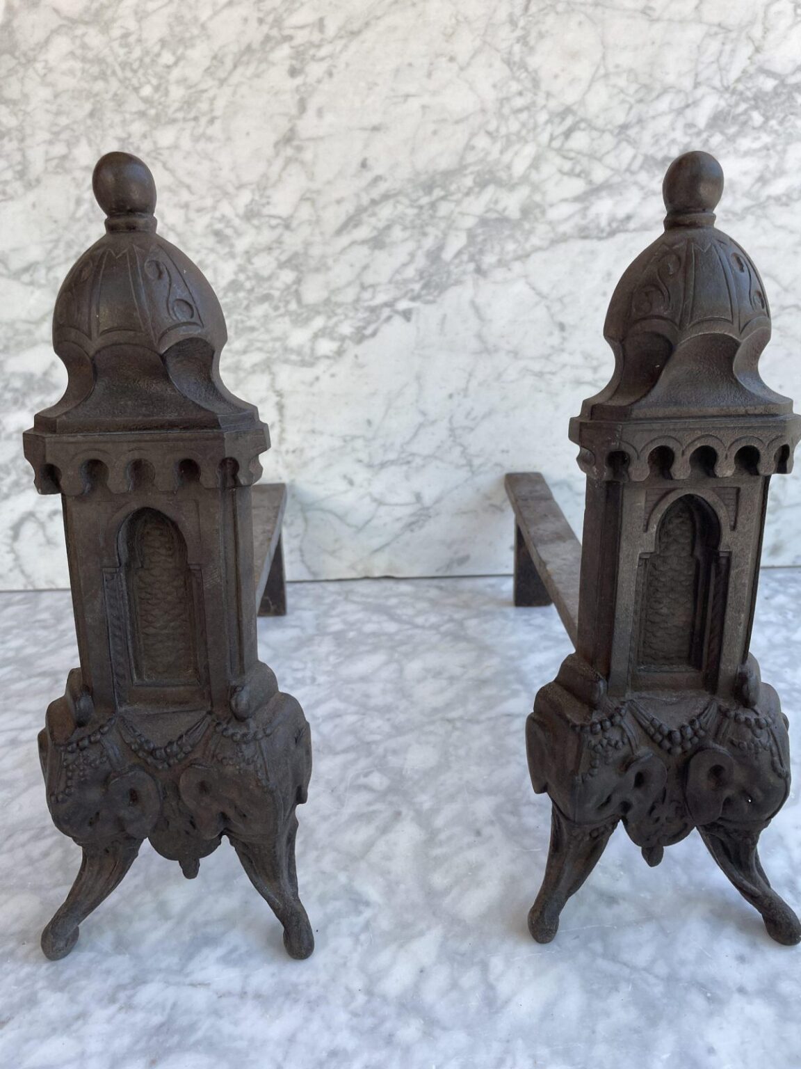 Cast-Iron Antique Andirons