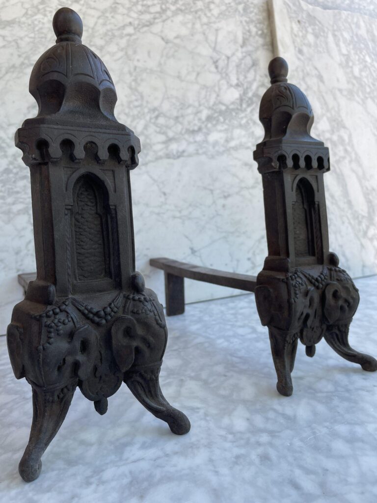 Cast-Iron Antique Andirons — detail 2