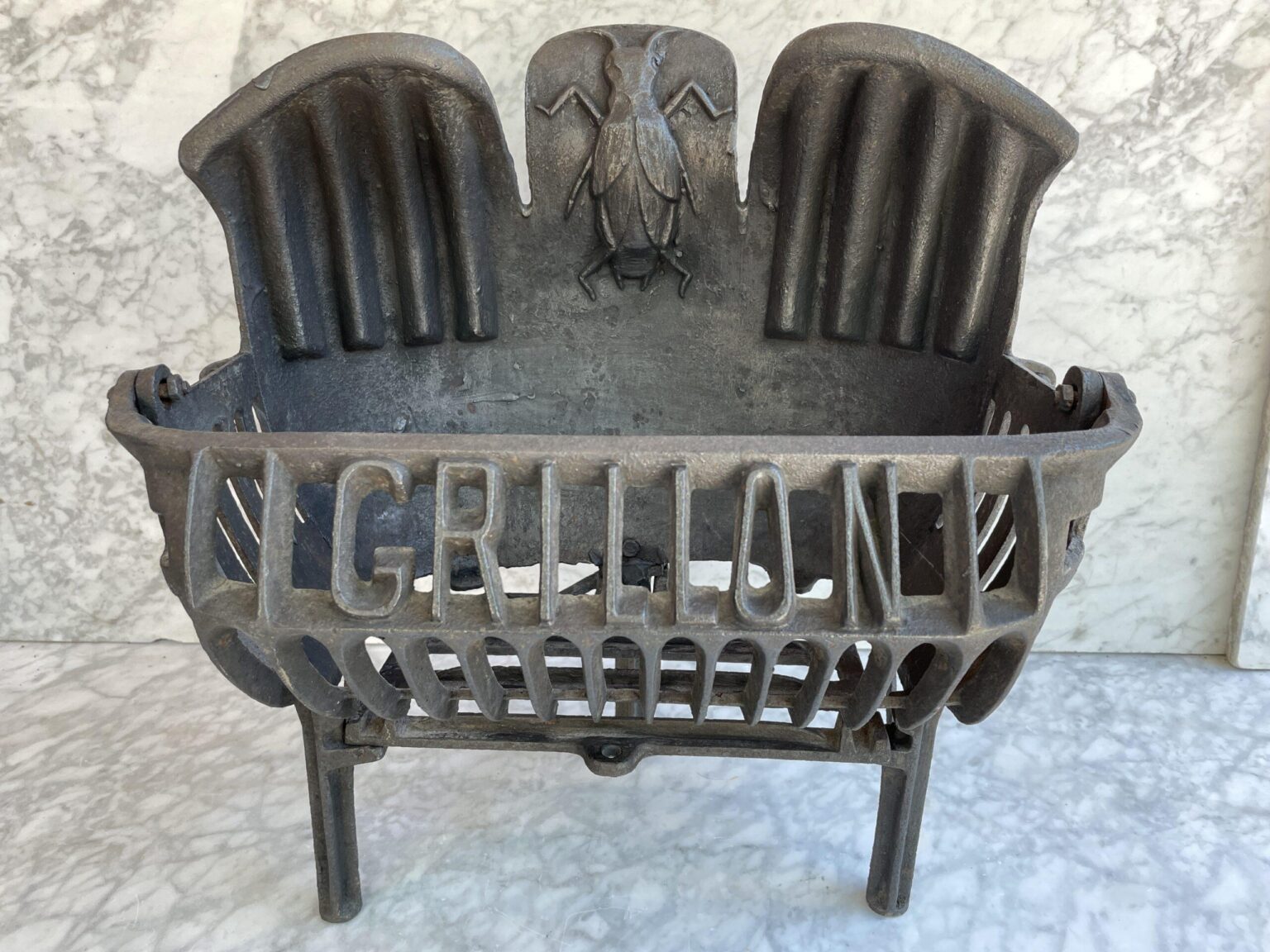 Antique French Cast-Iron Fire Basket
