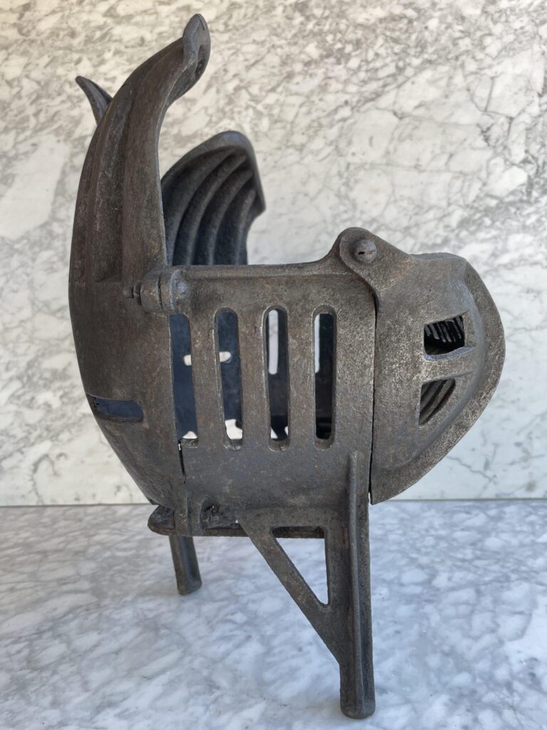 Antique French Cast-Iron Fire Basket — detail 1