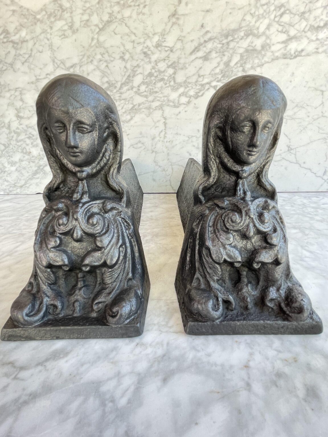 Cast-Iron Antique Andirons