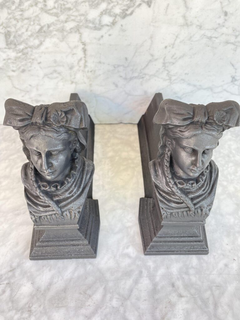 Set of Cast-Iron Antique Andirons