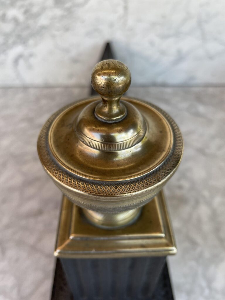 Beautiful Set of Antique French Brass Andirons