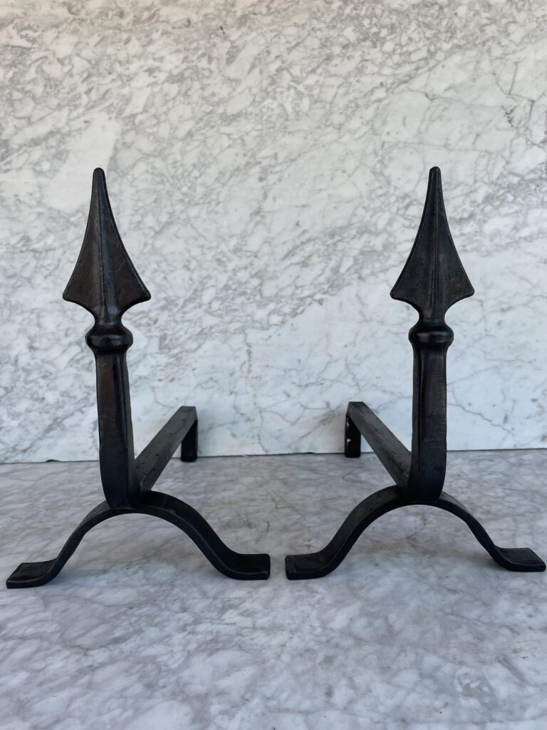 Set of Antique Wrought-Iron Andirons