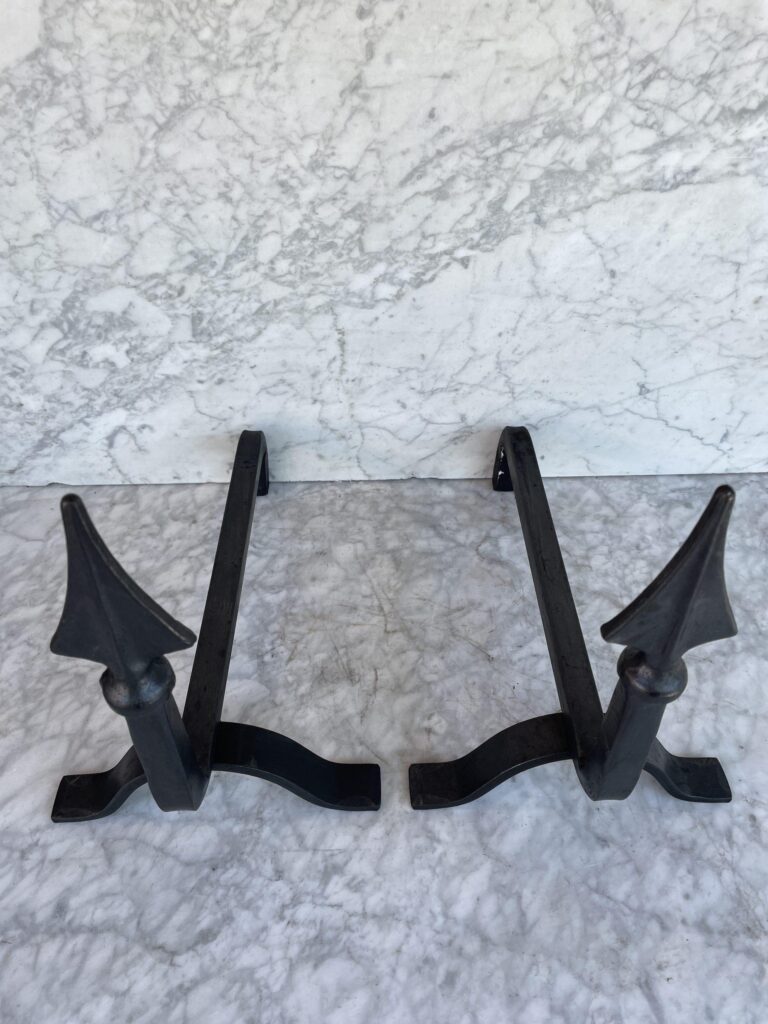 Set of Antique Wrought-Iron Andirons