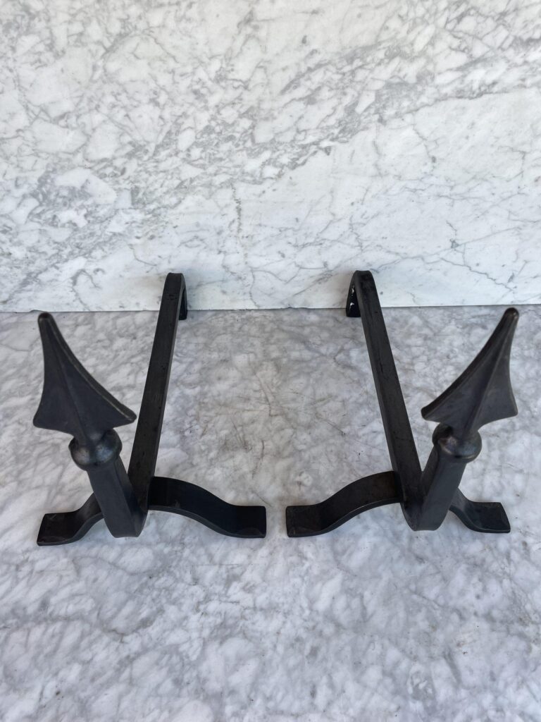 Set of Antique Wrought-Iron Andirons