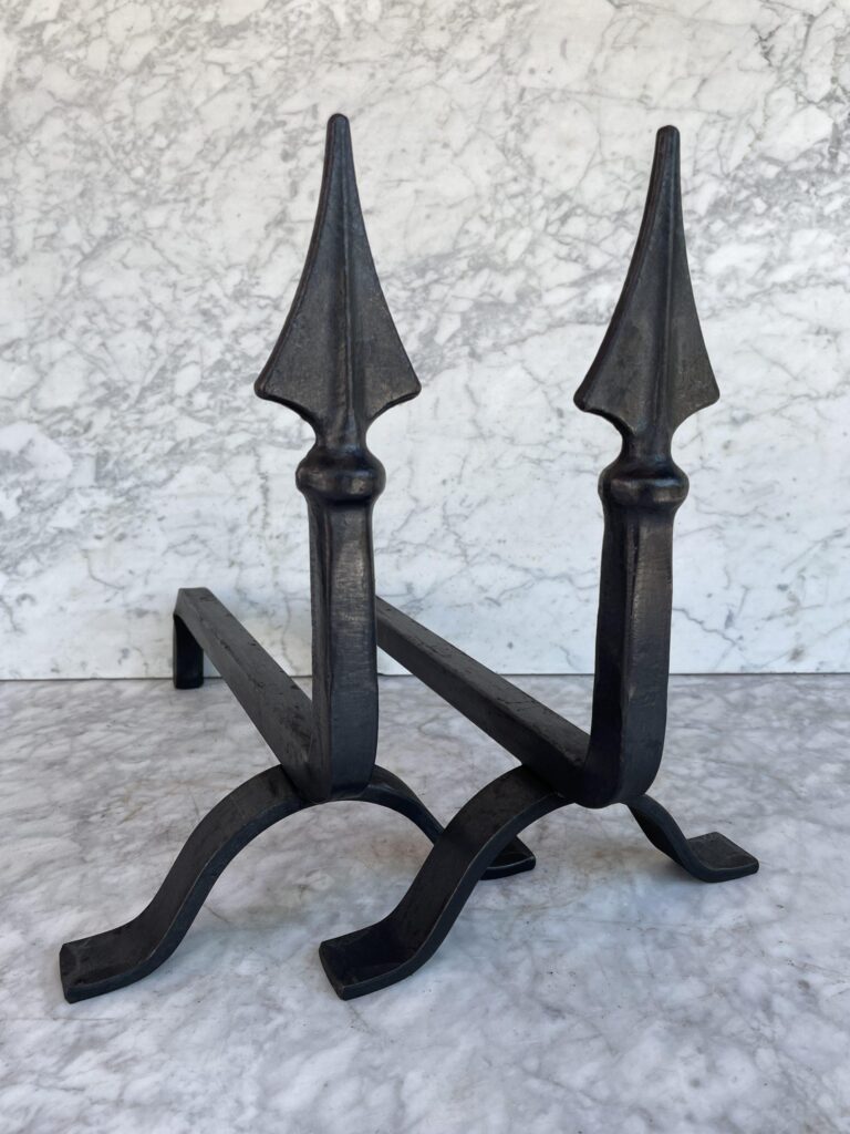 Set of Antique Wrought-Iron Andirons