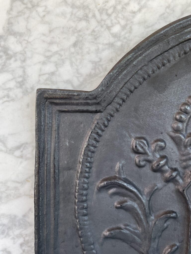 Antique Cast-Iron Fireback with Royal Coat of Arms