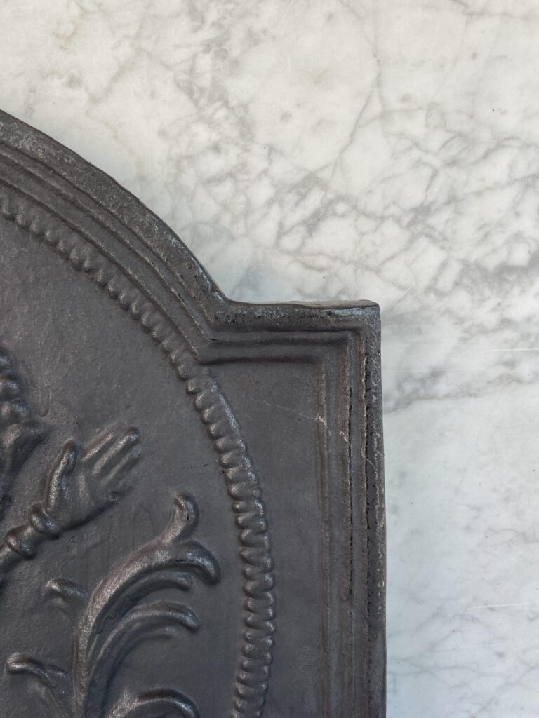 Antique Cast-Iron Fireback with Royal Coat of Arms