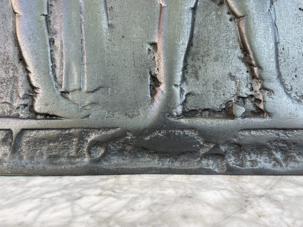 Antique Cast-Iron Fireback — detail 1