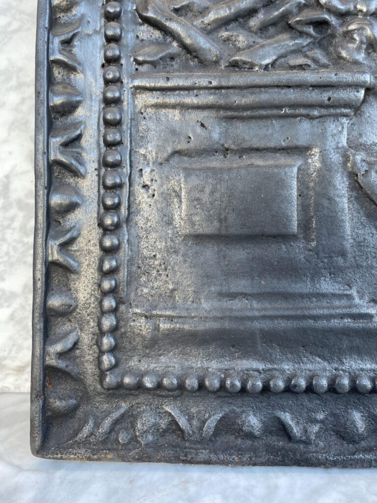 Antique Cast-Iron Fireback with Figurative Scene
