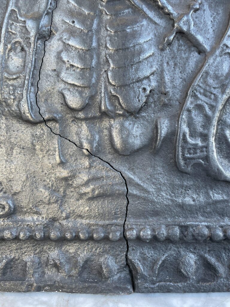 Antique Cast-Iron Fireback with Figurative Scene