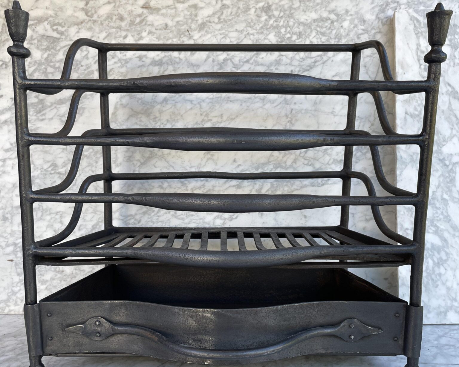 Antique Forged Cast-Iron Fire Basket