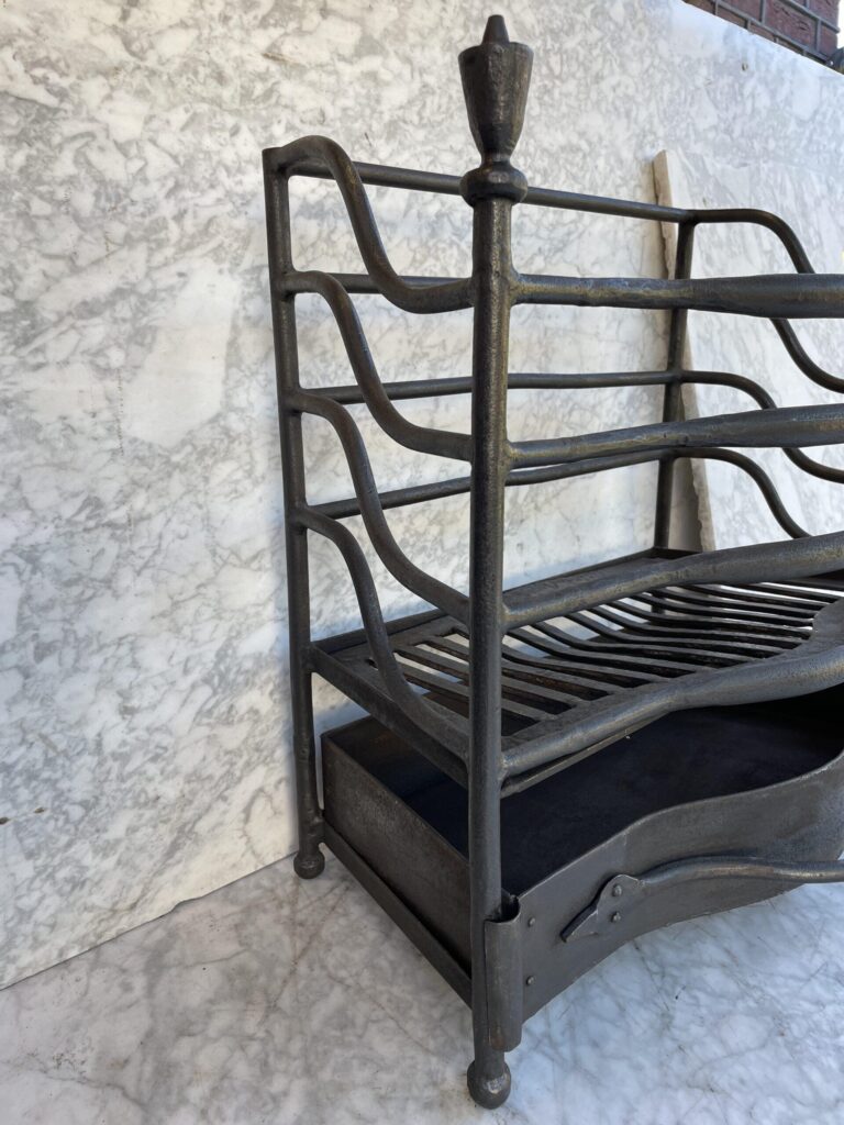 Antique Forged Cast-Iron Fire Basket