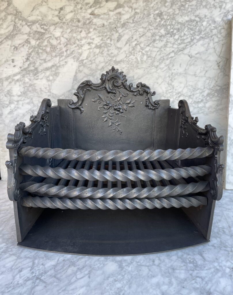 Antique French Cast-Iron Fire Basket